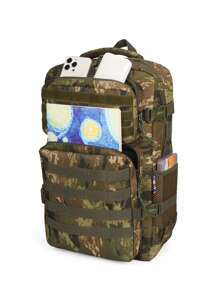 Túi cắm trại ngoài trời họa tiết camo 17 inch Túi nhiều túi chống thấm nước cho ba lô thông thường ngoài trời Ba lô máy tính xách tay để đi bộ đường dài với sức chứa lớn Ba lô chức năng nhẹ Quà tặng ngày của cha Túi đi học mùa hè Túi đi học cho bố - Nhiều màu - Xem 6