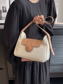 Colourblock Hobo Bag Medium Flap - Multicolor - View 2