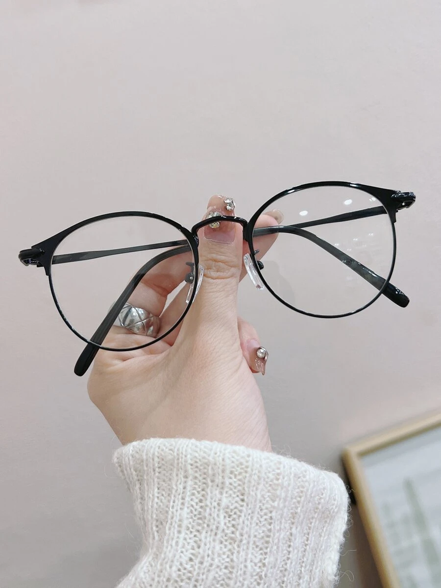 1副女士圓框時尚眼鏡適用於日常