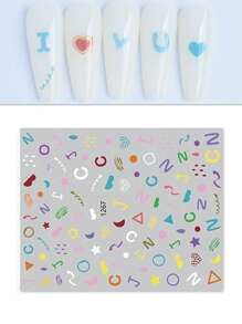 1sheet Geometric Pattern Nail Art Sticker - Multicolor - View 1