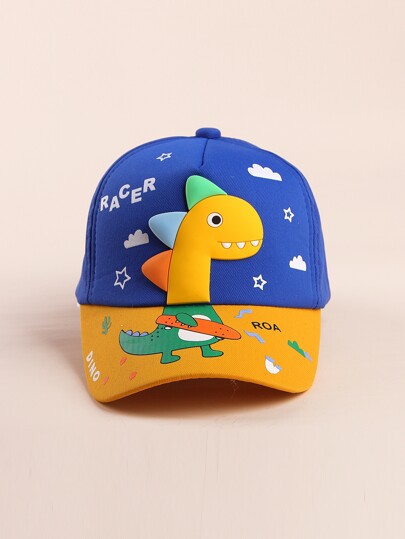 1pc Toddler Kids Letter Embroidered Dinosaur Decor Fashionable Baseball Cap For Daily Life