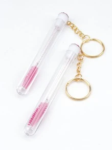 MyAoKuE-Up 1pc Keychain Design Eyelash Brush With Tube, Eyebrow Brush, Eyeshadow Brush, Brush - Hot Pink - View 1