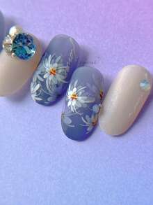 1sheet Translucent White Flower Nail Art Sticker Simulation Decals Ultra Thin Spring Manicure Decoration Accessories - White - View 3