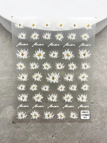 1sheet Translucent White Flower Nail Art Sticker Simulation Decals Ultra Thin Spring Manicure Decoration Accessories - White - View 5