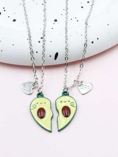2pcs/set Couple Fruit Charm Necklace