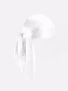 1pc Men Solid Fashionable Durag For Daily Life - White - View 3