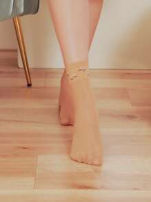 3pairs Women Floral Pattern Crew Socks For Daily Life - Apricot - View 3