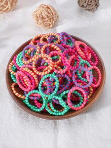 bilicaca 100pcs Multi-Color Children Hair Scrunchies Elastic Hair Ties