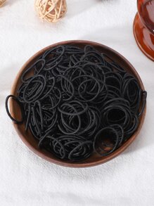 100pcs Toddler Girls Solid Fashionable Hair Tie For Daily Life - Multicolor - View 2