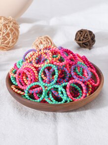 bilicaca 100pcs Multi-Color Children Hair Scrunchies Elastic Hair Ties
