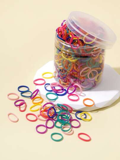 500pcs/Pack Colorful Disposable Hair Ties, Suitable For Girls' Daily Hair Accessories