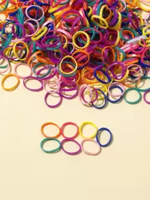 500pcs/Pack Colorful Disposable Hair Ties, Suitable For Girls' Daily Hair Accessories - Multicolor - View 4
