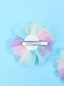 2入組小女童獨角獸裝飾髮夾適用於頭髮裝飾用品 - 彩色 - 查看 2