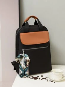 Trang trí khăn Ba lô cổ điển Preppy Zipper Dây đeo có thể điều chỉnh cho trường học Túi đi học dành cho sinh viên tốt nghiệp, cô gái tuổi teen, sinh viên năm nhất, sinh viên năm hai, sinh viên năm cuối đại học, đại học và trung học phổ thông, hoàn hảo cho hoạt động ngoài trời, du lịch và quay lại trường học - màu đen - Xem 8