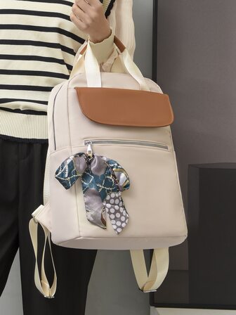 防水,輕便,便攜中等經典背包絲巾裝飾可調整肩帶