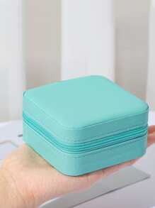 蓝色旅行珠宝收纳盒袋化妆包化妆袋化妆品收纳盒化妆品收纳 - 藍色 - 查看 4