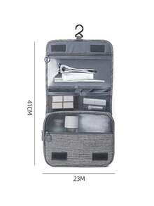 Grey Toiletry Bag Foldable Wet Dry Pockets - Grey - View 5