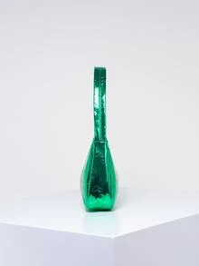 心壓花法棍包金屬質感PU皮革前衛 - 墨綠色 - 查看 3