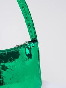 心壓花法棍包金屬質感PU皮革前衛 - 墨綠色 - 查看 4