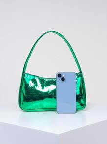 心壓花法棍包金屬質感PU皮革前衛 - 墨綠色 - 查看 5