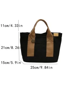 Patch Detail Bucket Bag Canvas