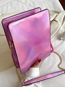 Mini Novelty Bag Holographic Telephone Design Pink Valentines - Pink - View 2