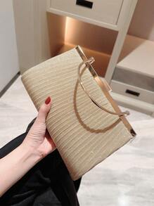 月夜晚禮包-華麗，優雅，精致，靜謐的豪華亮片，時尚，豪華，閃亮的小方袋派對晚宴袋，褶皺裝飾為派對女孩，女士，新娘提供完美的派對，婚禮，舞會，晚宴/宴會 - 金色 - 查看 8