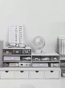 1入組書桌文具收納盒 - 白色 - 查看 1