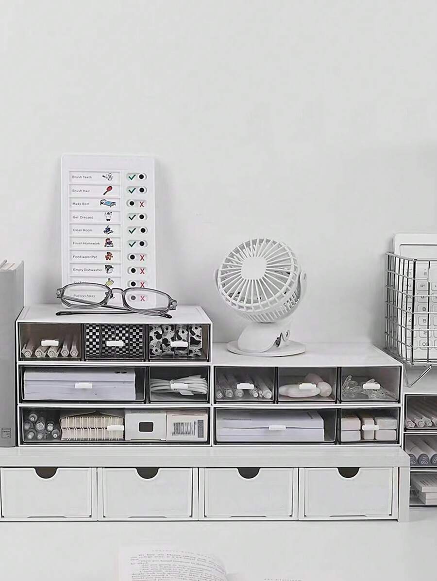 1入組書桌文具收納盒 - 白色 - 查看 1