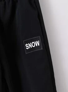 SHEIN Chàng trai trẻ Tương phản Màu sắc Thiết kế chữ cái Phong cách đường phố Ngắn tay Áo polo Và Bộ quần short Cho mùa hè - Nhiều màu - Xem 3