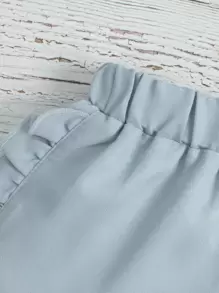 Toddler Girls 1pc Ruffle Trim Denim Shorts