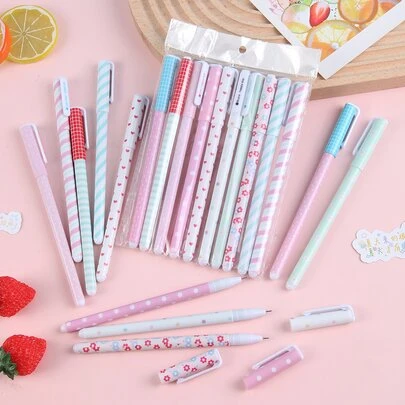 10支裝混合圖案閃光圓珠筆學生創意便攜式書寫筆辦公室