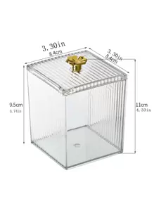 1 件塑料化妆品收纳盒，简约透明化妆品收纳盒，适合家庭、假日海滩、浴室收纳、卧室收纳，大容量 - 無色 - 查看 3