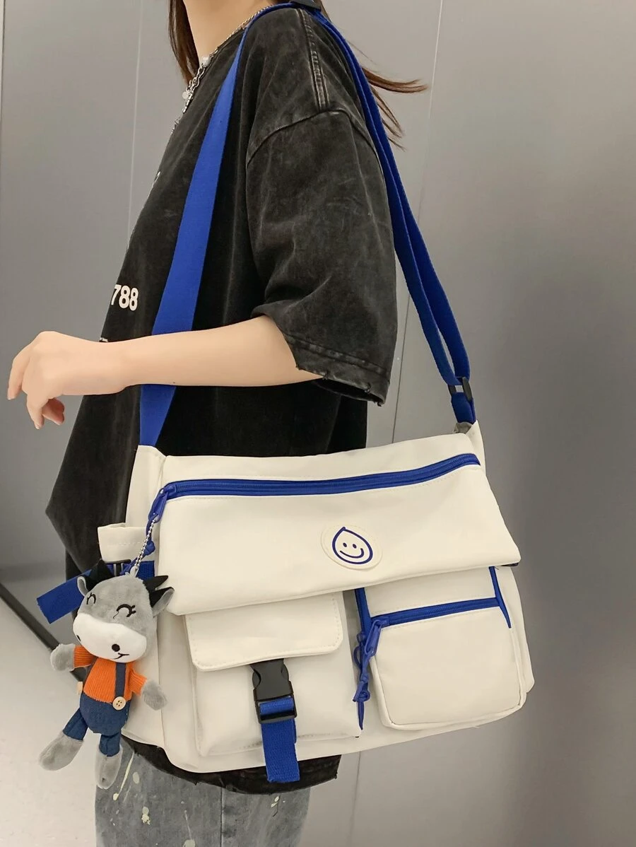 Túi Crossbody Nữ màu trơn Có thể điều chỉnh được không giớ tính - trắng - Xem 1