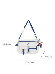 Túi Crossbody Nữ màu trơn Có thể điều chỉnh được không giớ tính - trắng - Xem 3