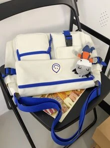 Túi Crossbody Nữ màu trơn Có thể điều chỉnh được không giớ tính - trắng - Xem 5