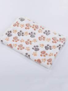 1pc Paw Print Pet Blanket - Beige - View 3