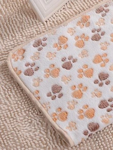 1pc Paw Print Pet Blanket - Beige - View 5