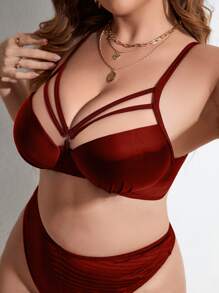 Top bikini arnés con aro - Rojo - Ver 4