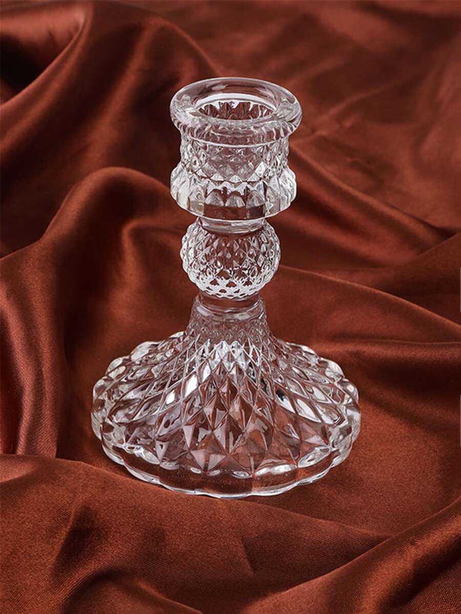 1 giá đỡ nến thủy tinh trong suốt, giá đỡ nến cổ điển cho gia đình - Trong sáng - Xem 1