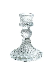 1 giá đỡ nến thủy tinh trong suốt, giá đỡ nến cổ điển cho gia đình - Trong sáng - Xem 3