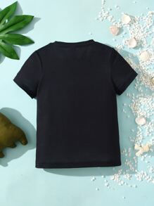 Toddler Boys Cartoon Graphic Tee - Black - View 2