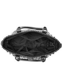 Túi đeo chéo PU đính đinh tán mới cho nữ, Túi xách tay, Túi đeo vai Punk, Túi đính đinh tán trang trí tiệc hóa trang Trick Or Treat, Túi xách công sở thường ngày cho nữ, Hoàn hảo cho văn phòng, công việc và công việc - màu đen - Xem 6