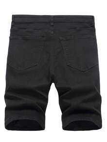 Manfinity Men Heart Print Denim Shorts - Black - View 2