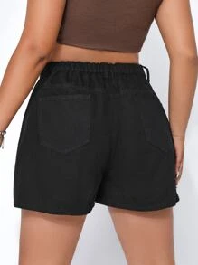 SHEIN EZwear Plus High Waist Denim Shorts