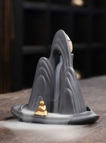 1 lư hương thiết kế hình núi - màu đen - Xem 3