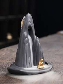 1 lư hương thiết kế hình núi - màu đen - Xem 5