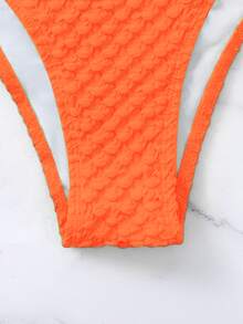 Bộ bikini đi biển mùa hè có dây buộc vòng trơn - trái cam - Xem 3