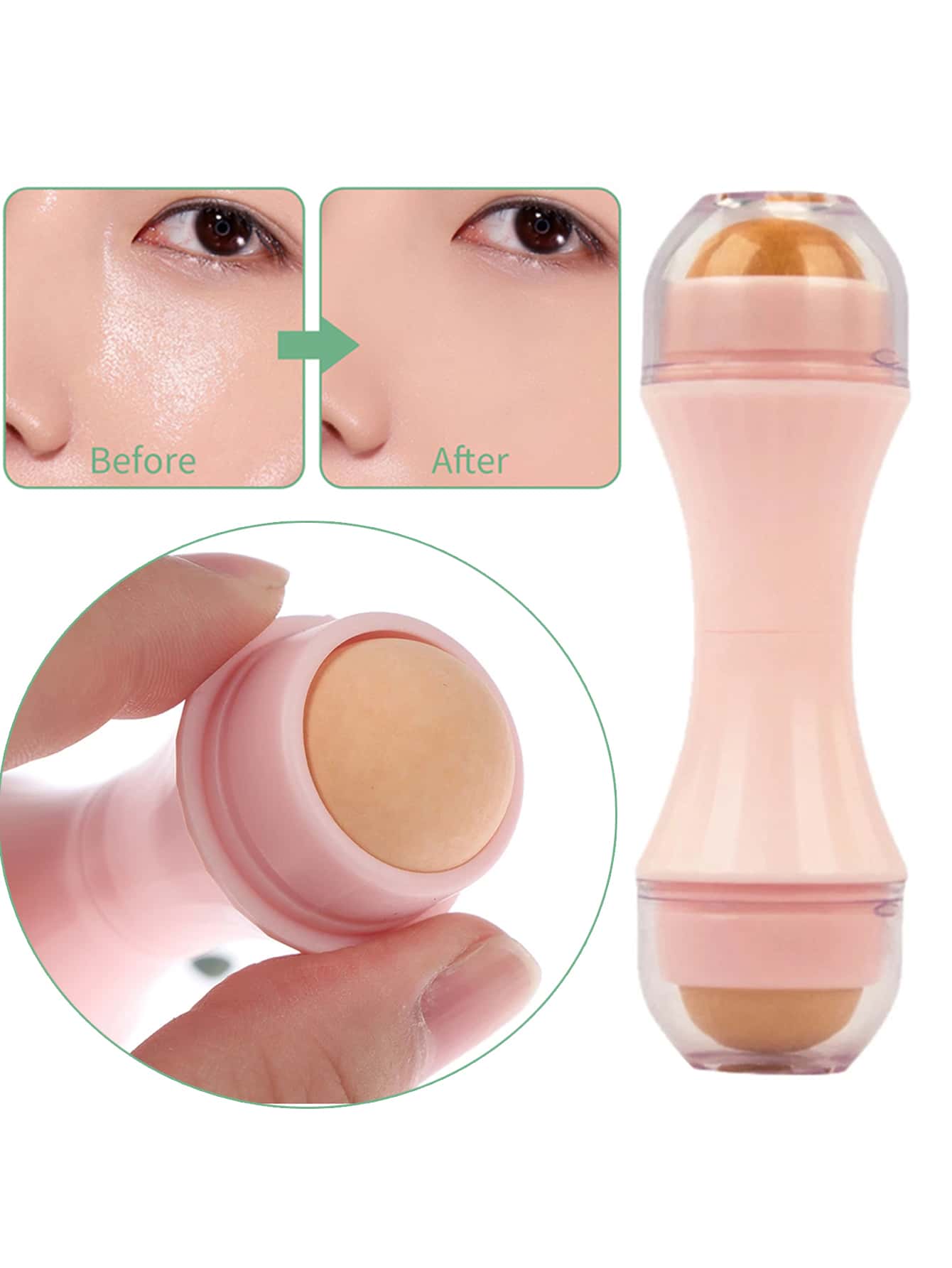 1 con lăn thấm dầu cho da mặt - Hồng - Xem 1