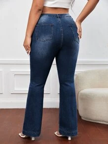 SHEIN SXY Plus Slant Pocket Flare Leg Jeans